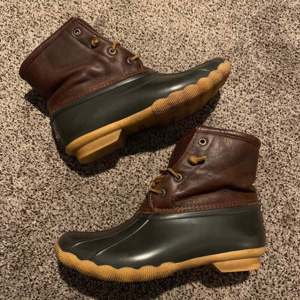 Sperry Boots Saltwater Duck Boot Brown Leather‎ - size 7